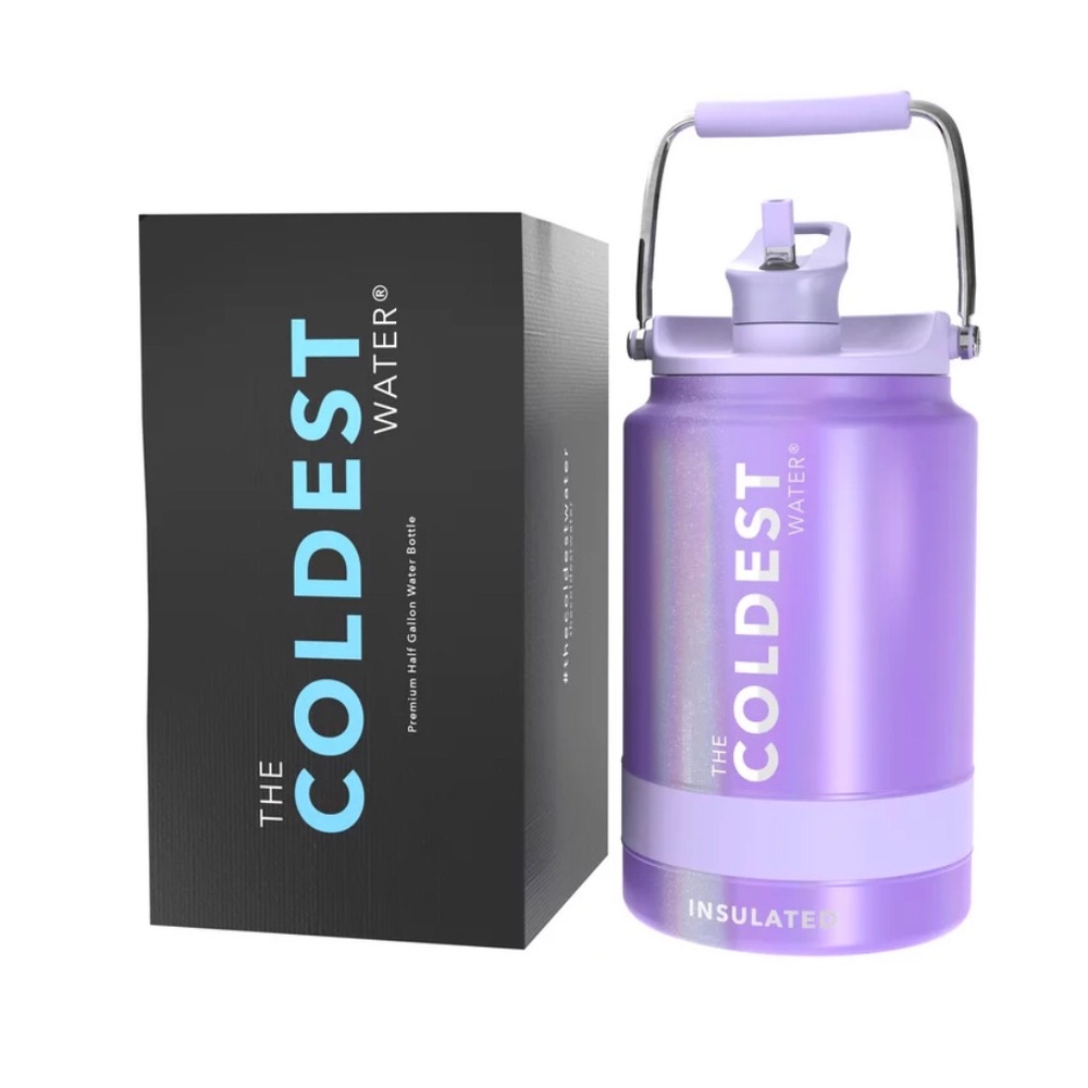 SOLD—NEW The Coldest Water Insulated Gallon Jug. Saturns Moon Purple Glitter.